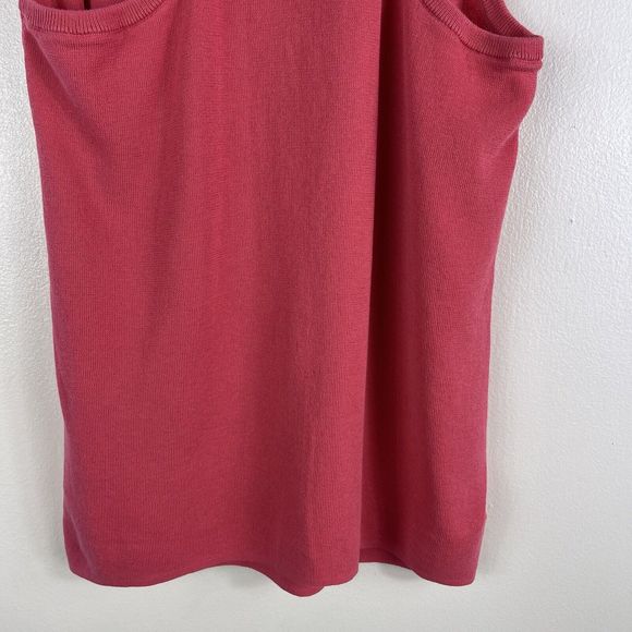 ALC Womens Sleeveless Tank Top  Women Size Large Coral Pink Cotton Round Neck - Picture 10 of 13